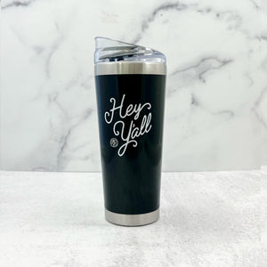 
            
                Load image into Gallery viewer, Hey Y&amp;#39;all Black Stainless Steel 26oz. Tumbler
            
        