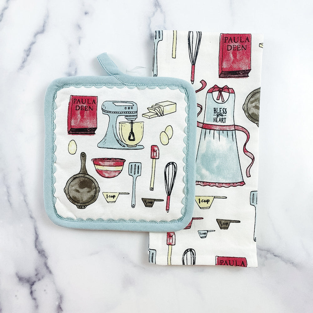 Paula Deen Kitchen Icon Pot Holder & Towel Set –