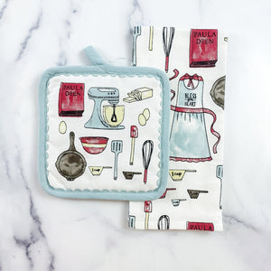 Paula Deen Kitchen Icon Pot Holder & Towel Set
