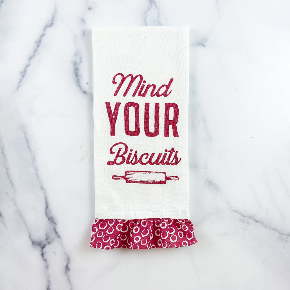 Mind Your Biscuit Towel with Ruffle