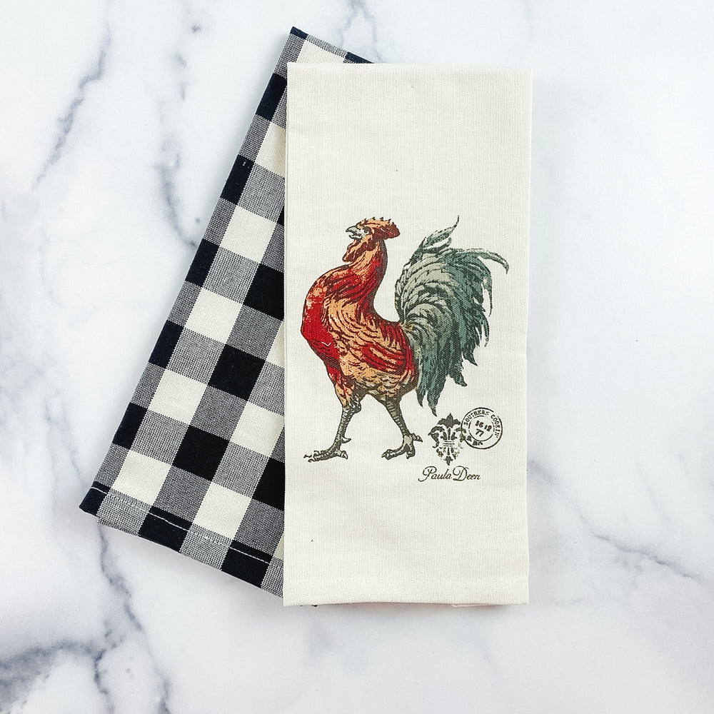 Rooster and Gingham 2pc Towel Set