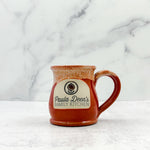 Paula Deen Round Belly Handmade Coffee Mug CORAL w/sand