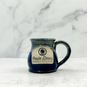 Paula Deen's Round Belly Coffee Handmade Mug NAVY w/sand