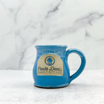 Paula Deen Round Belly Handmade Coffee Mug POWDER BLUE w/sand