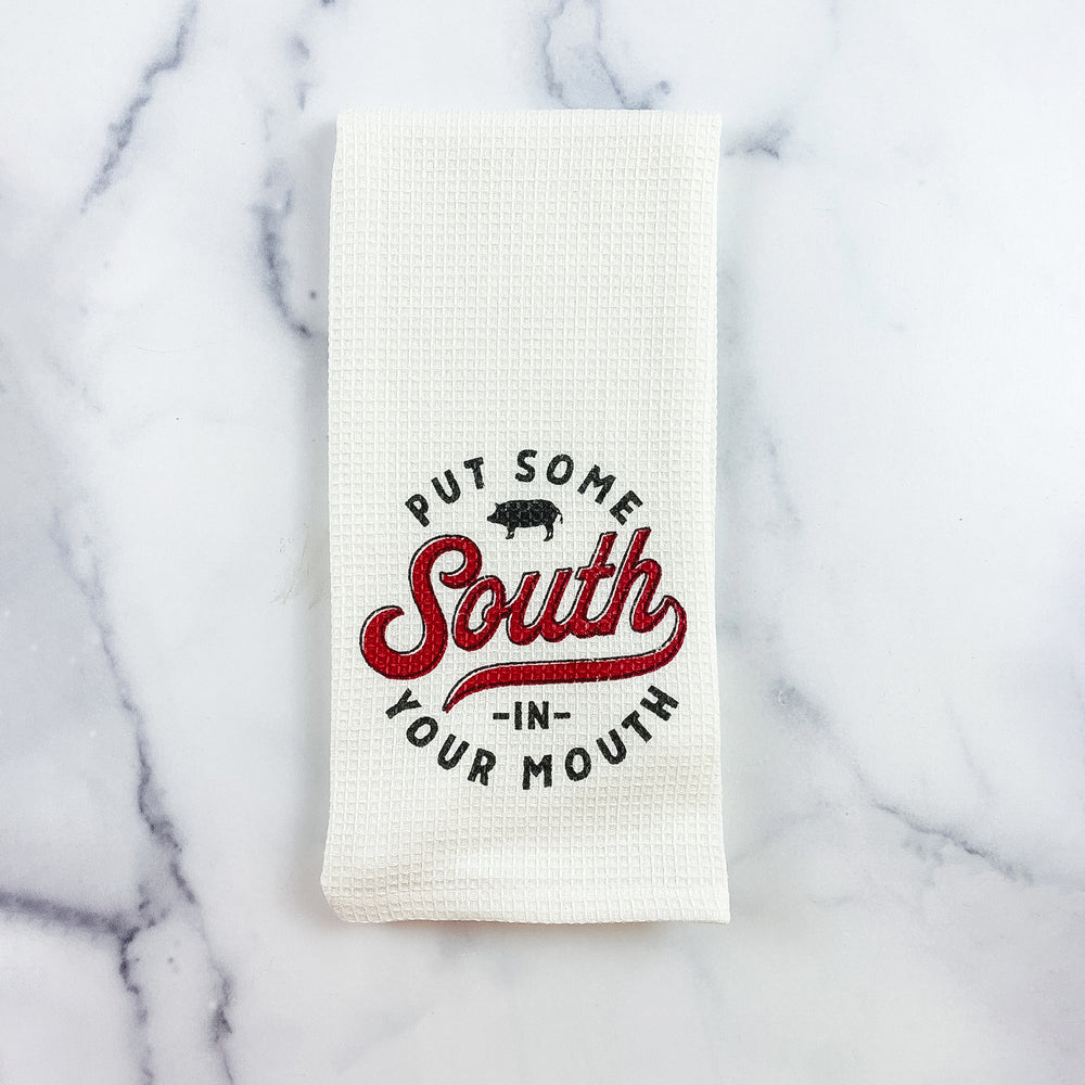 Put Some South in Your Mouth waffle towel
