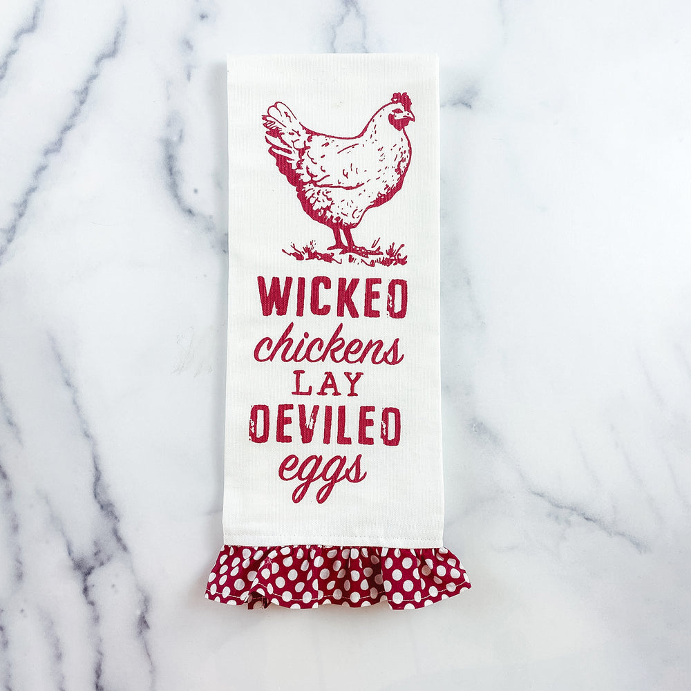 Wicked Chickens Lay Deviled Eggs Towel