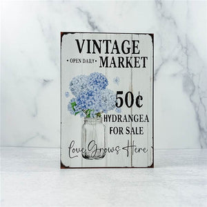 
            
                Load image into Gallery viewer, Hydrangeas Vintage Market sign
            
        