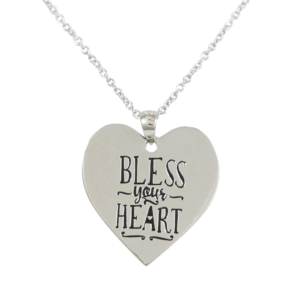 
            
                Load image into Gallery viewer, Paula Deen Bless Your Heart Silver Tone Necklace by JTV
            
        