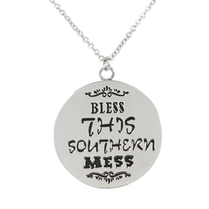 Paula Deen Bless this Southern Mess Silver Tone Necklace by JTV