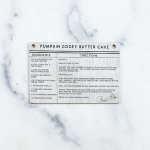
            
                Load image into Gallery viewer, Pumpkin Ooey Gooey Butter Cake Wooden Recipe Card
            
        