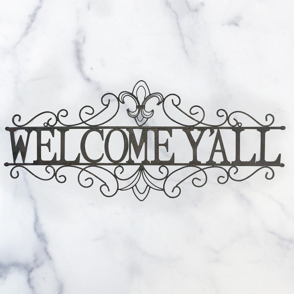 Metal Welcome Y'all Wall Sign